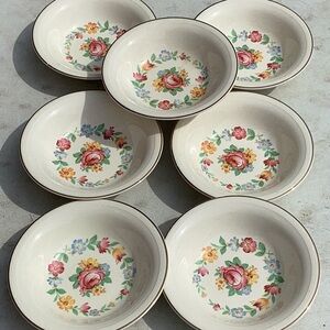Edwin M Knowles China Co Semi Vitreous Floral BERRY BOWLS
